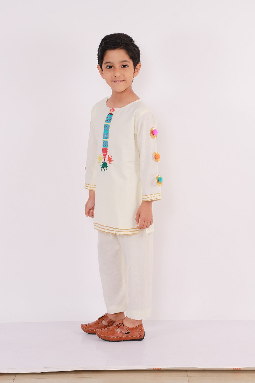 Water Gun Embroidered Kurta Pyjama set