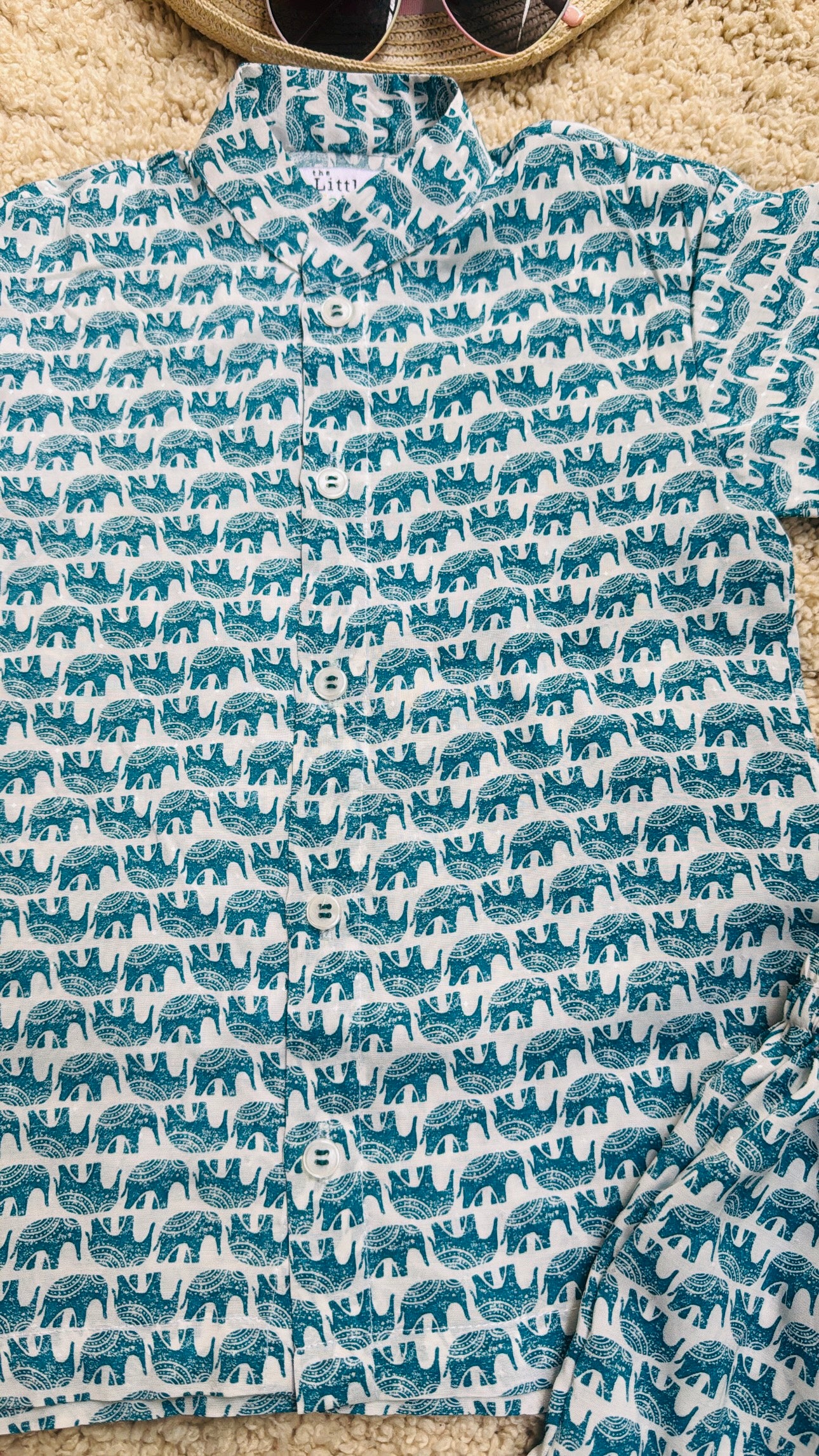 Elephant print unisex summer shirt shorts