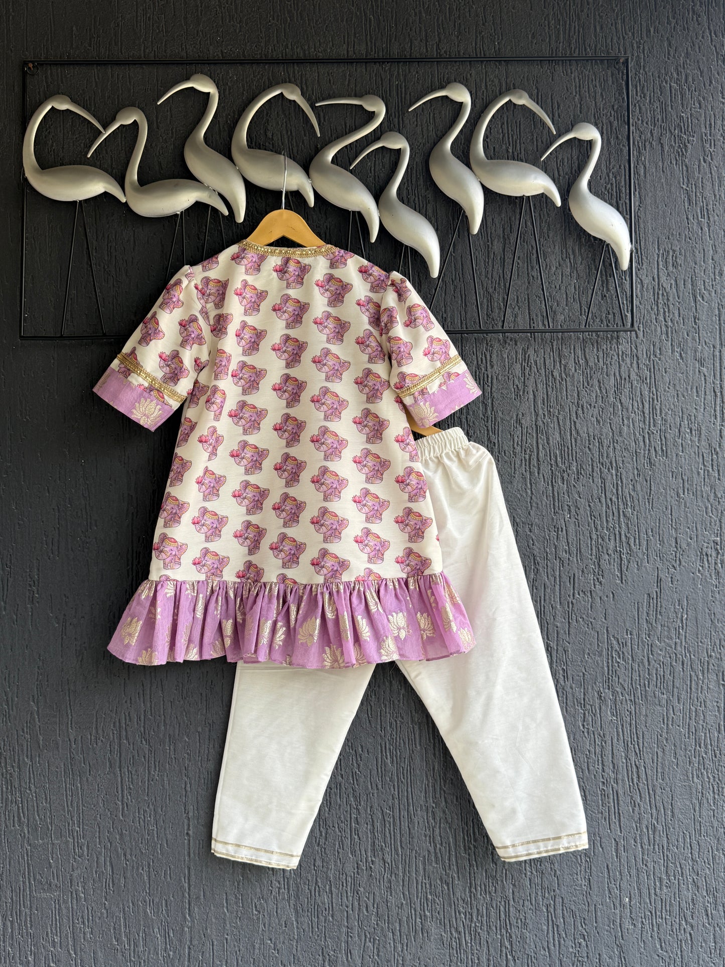 Purple Ganpati Print Kurta