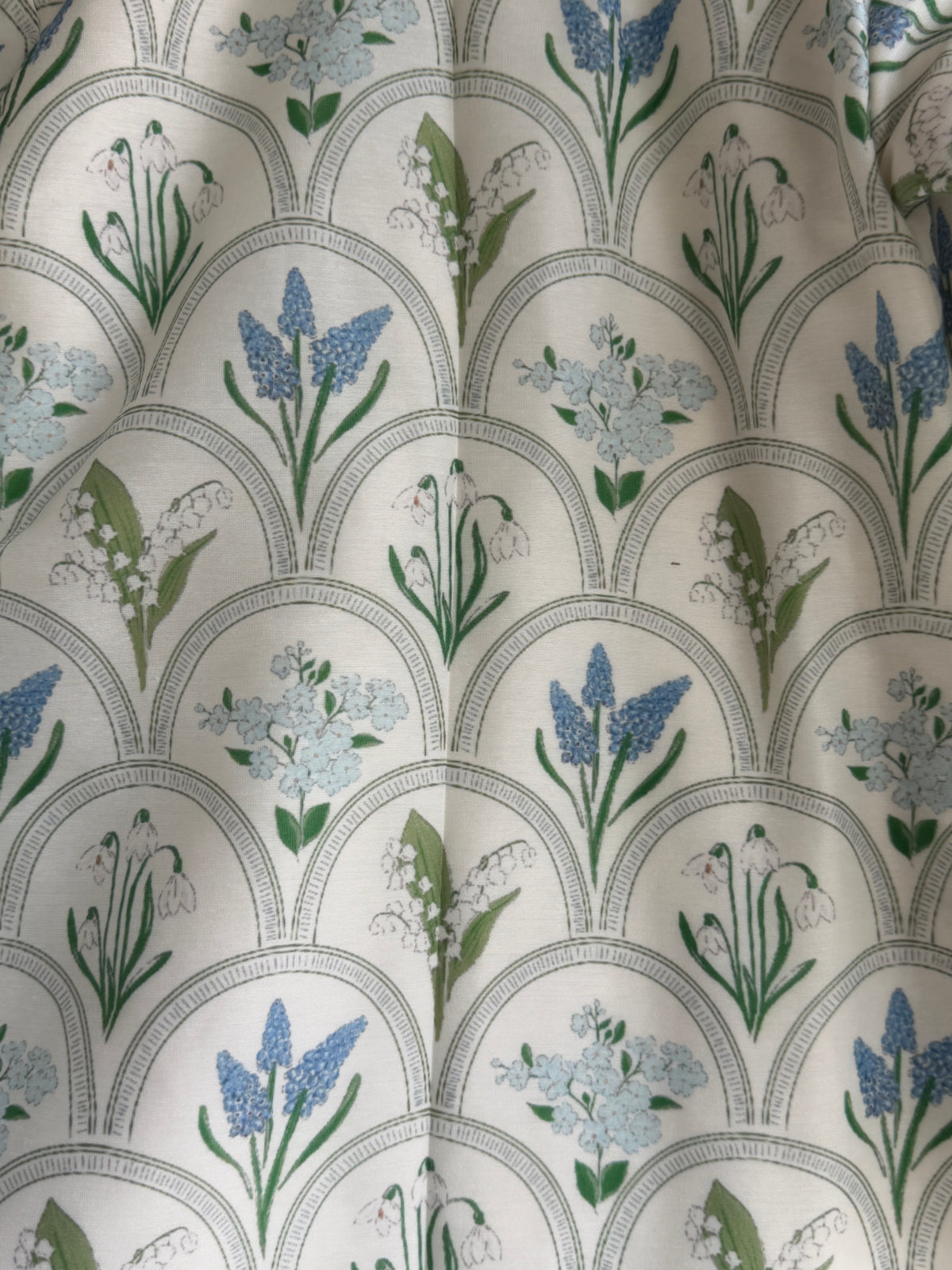 Off white blue flower print kurta set
