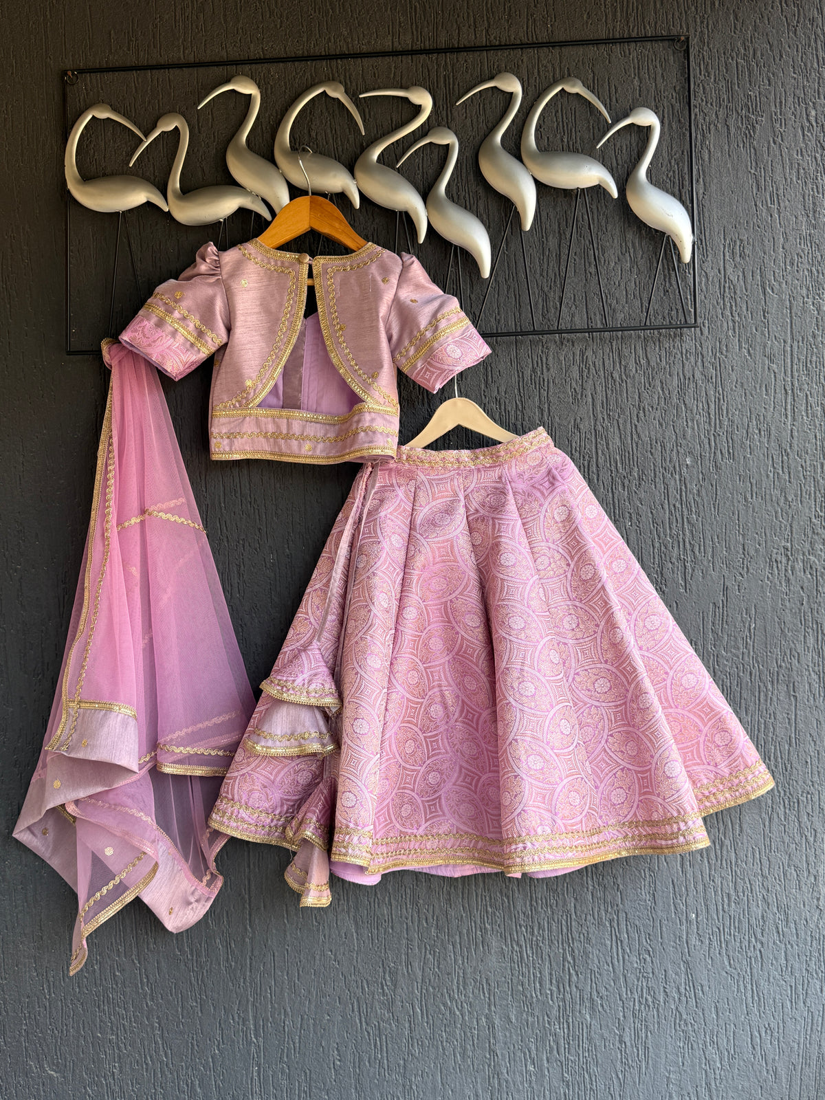 Lavendar Brocade lehnga set
