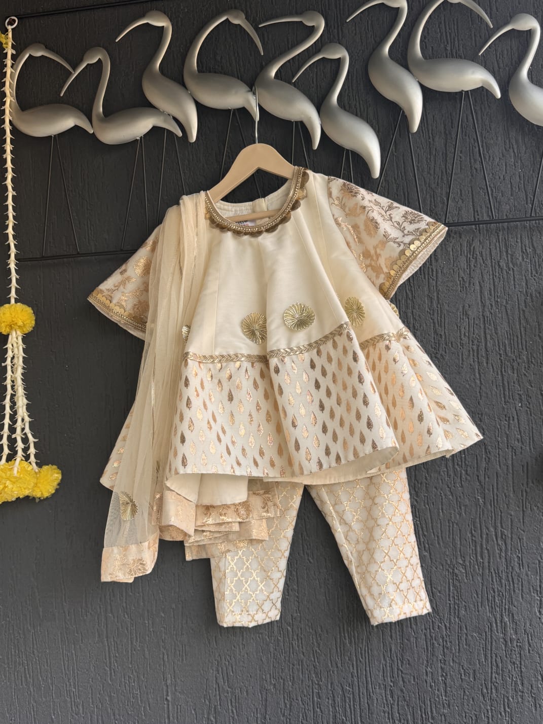 Off White Chanderi Kurta set