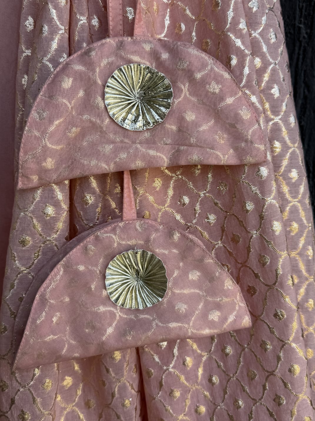 peach organza lehnga set