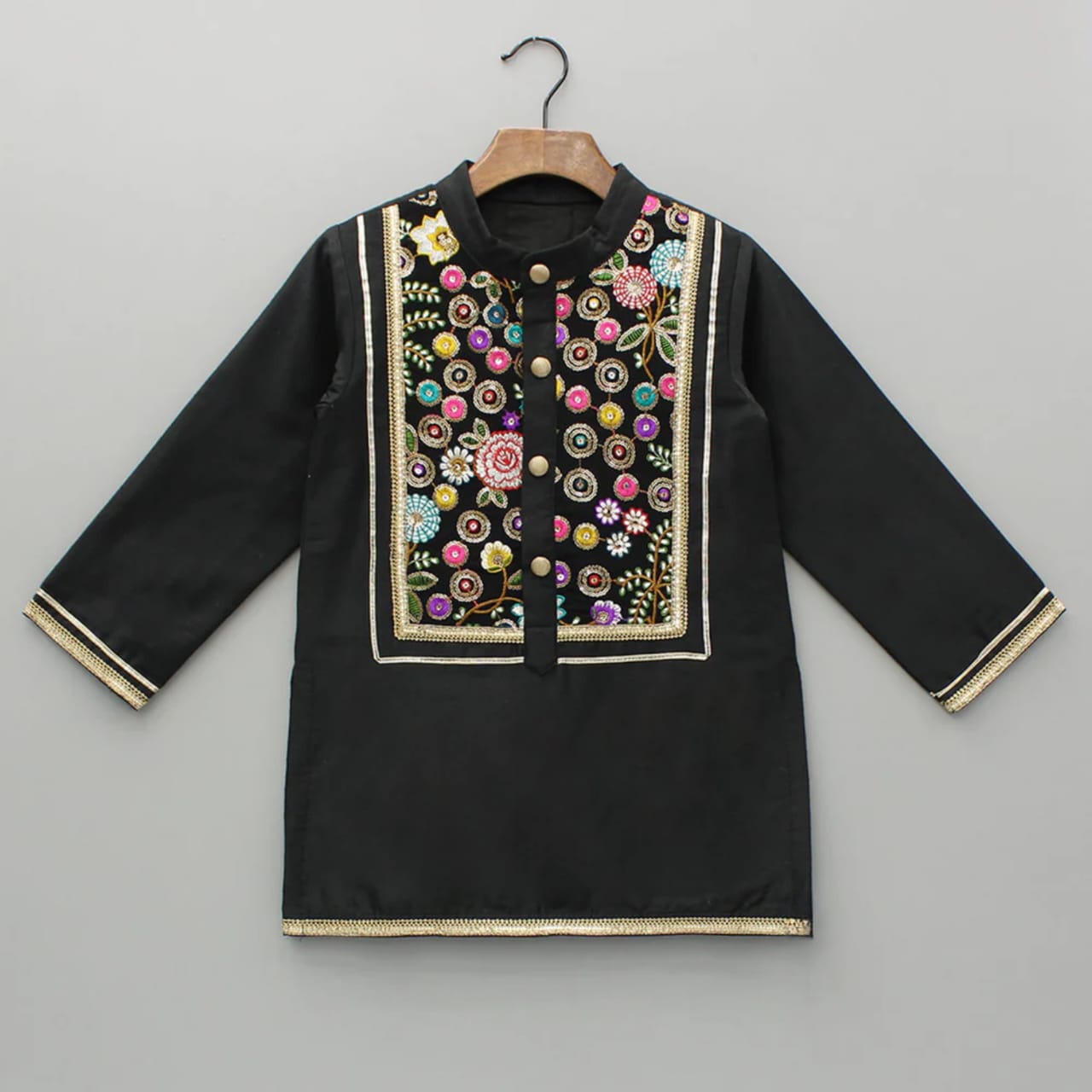Black embroidery kurta pyjama set