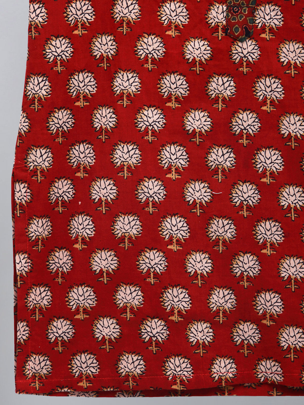 Red Printed Kurta with Pyjama