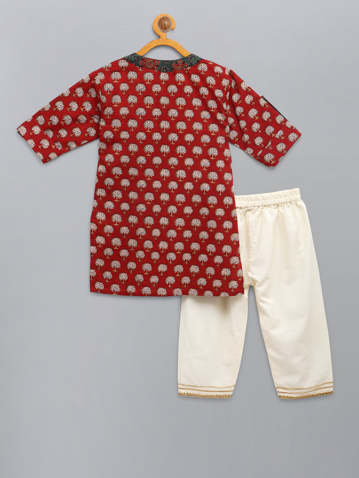 Red Printed Kurta with Pyjama