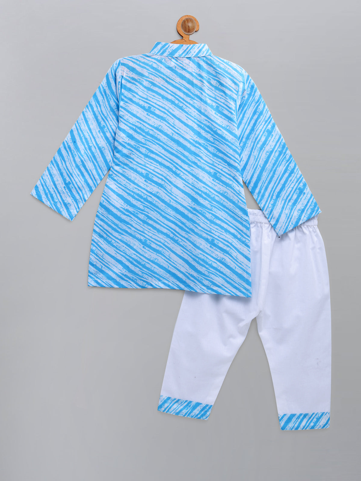 Light Blue Printed Kurta with Pyjama