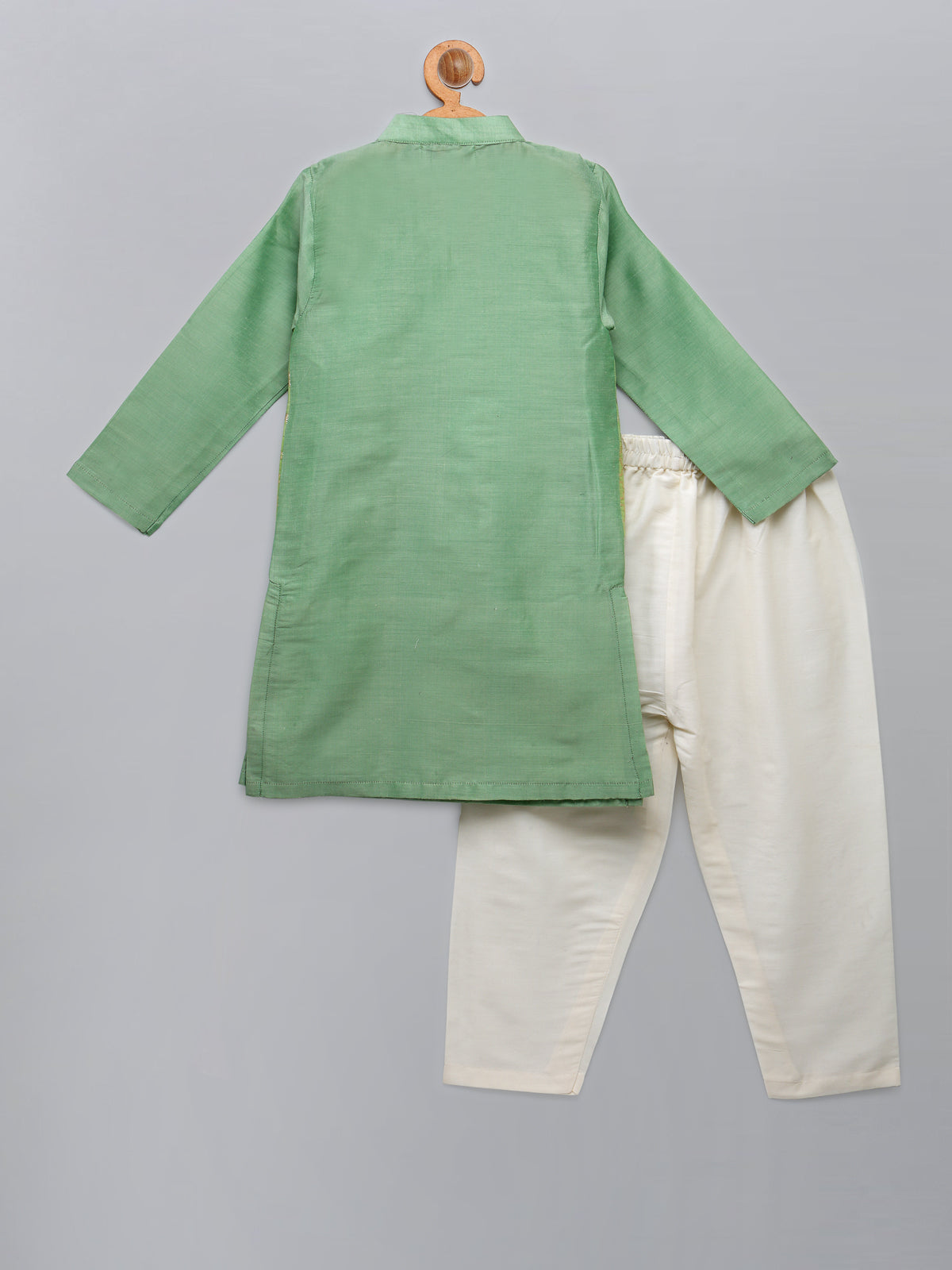 Pastel Green kurta with Attached Jacket and Pyjama
