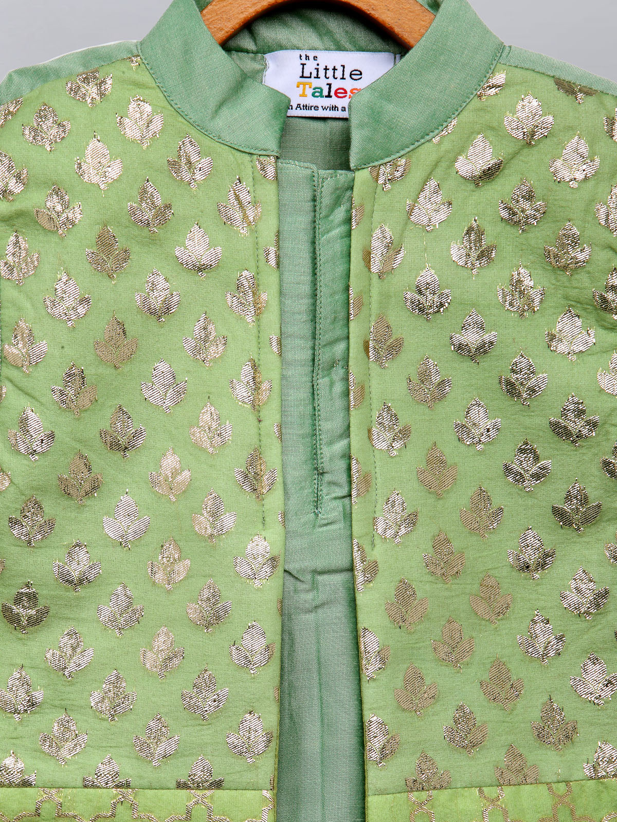 Pastel Green kurta with Attached Jacket and Pyjama