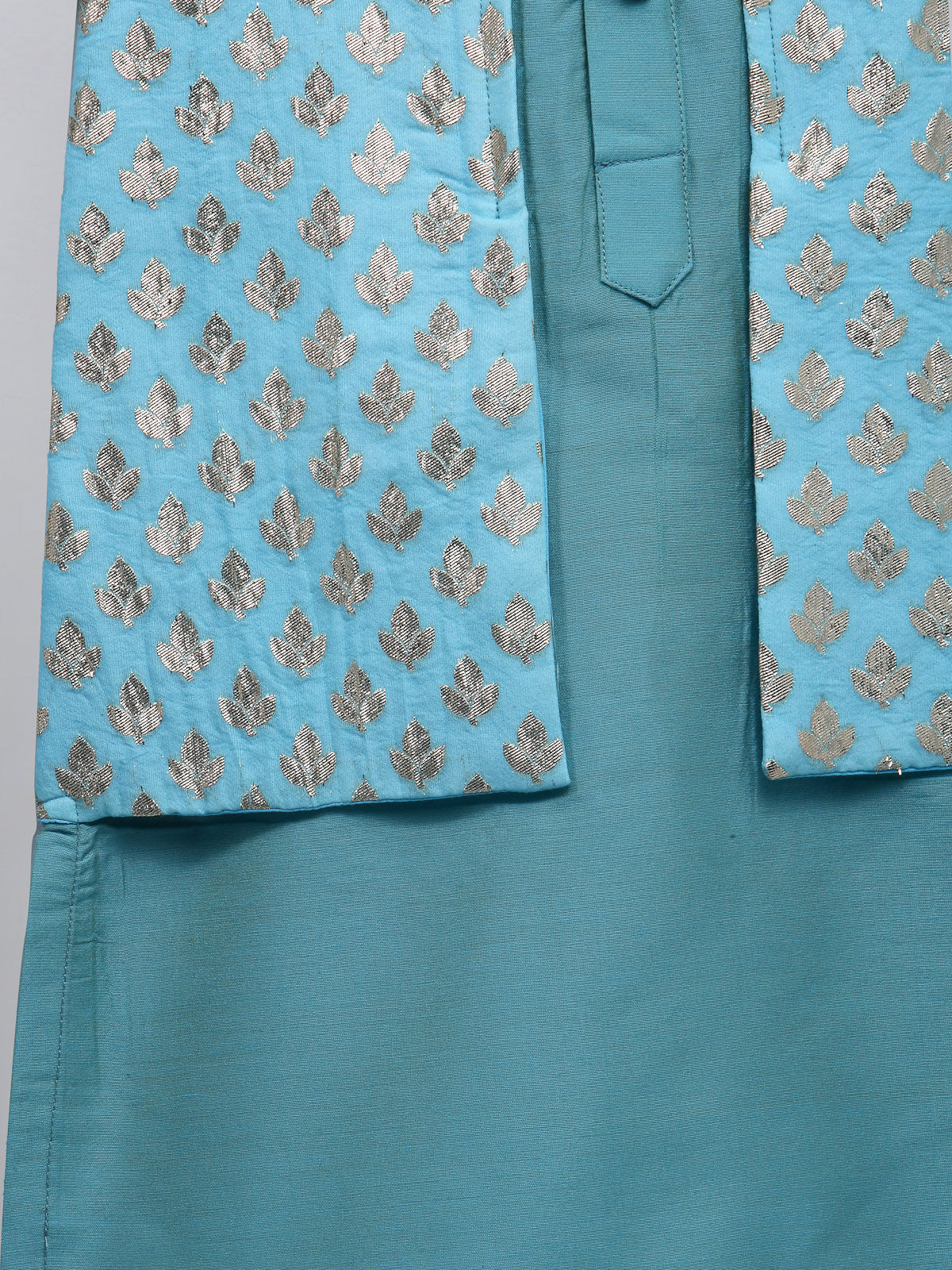 Blue kurta with Attached Jacket and Pyjama
