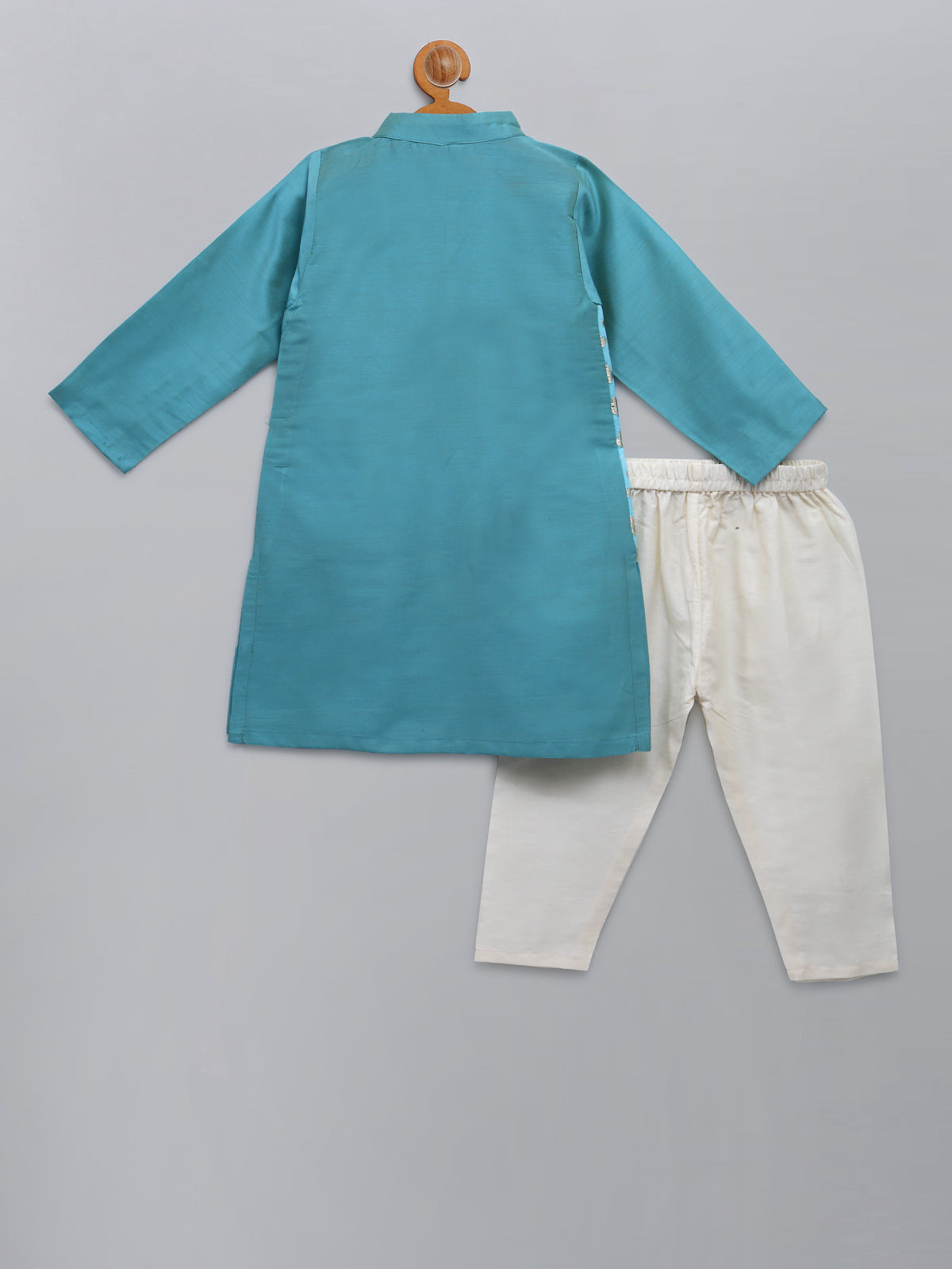 Blue kurta with Attached Jacket and Pyjama