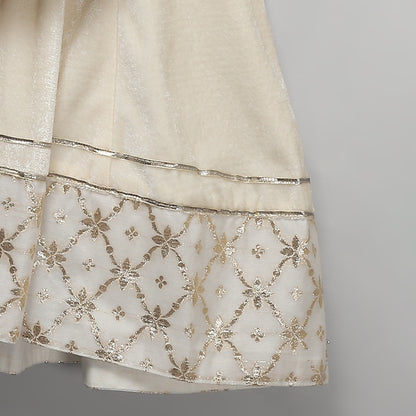 Off white color anarkali set with duppata (Sale)