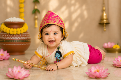 Krishna embroidered Kurta Dhoti