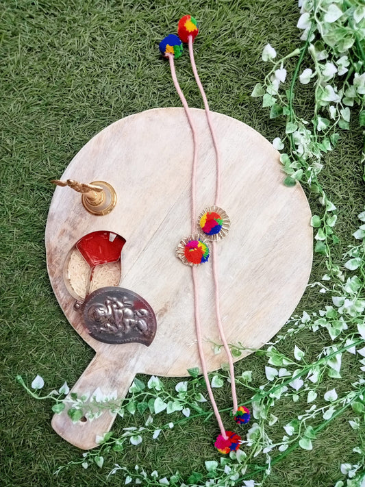 Multicolor Fabric Rakhi