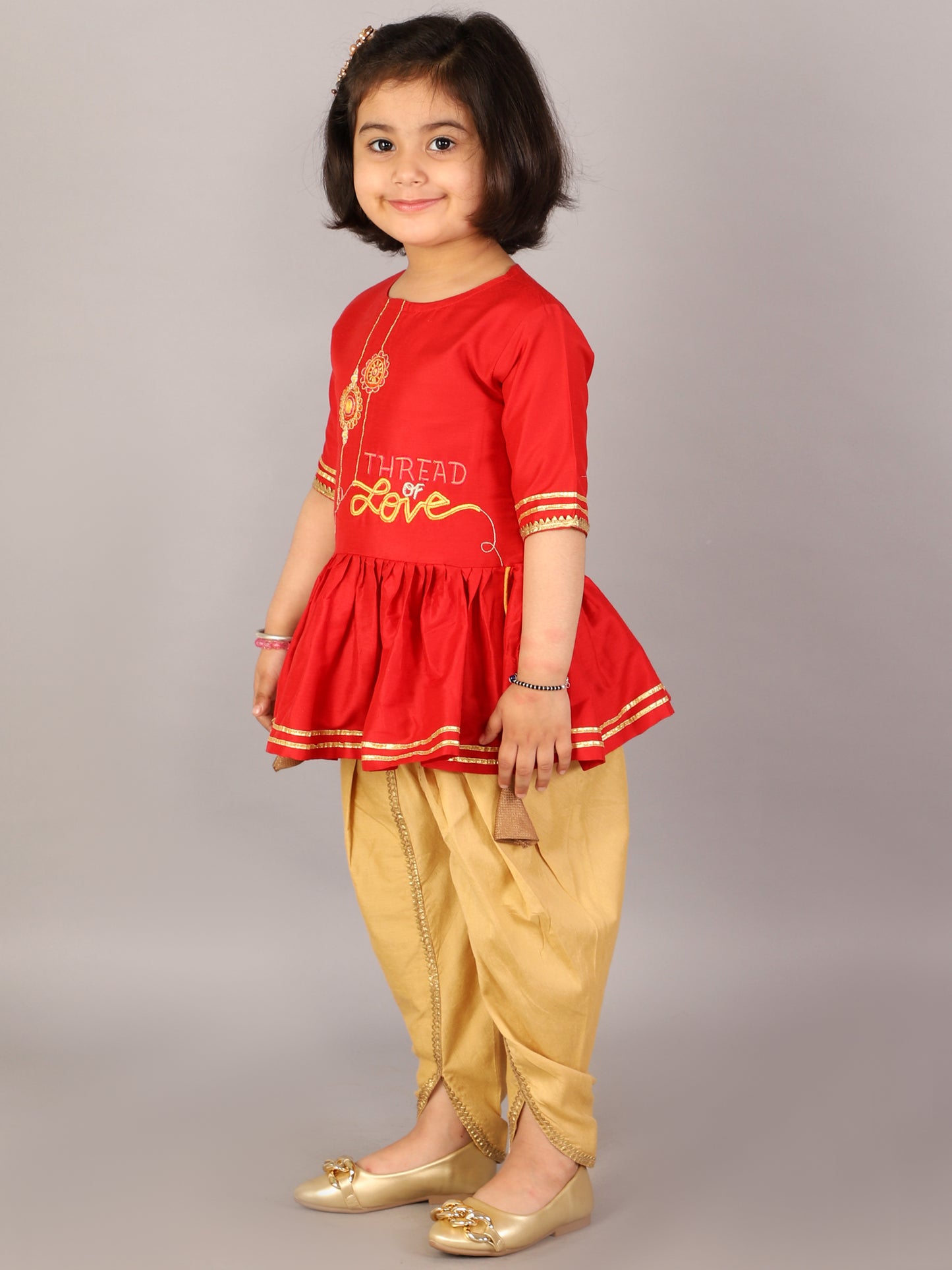 Thread of Love peplum kurta with Dhoti set