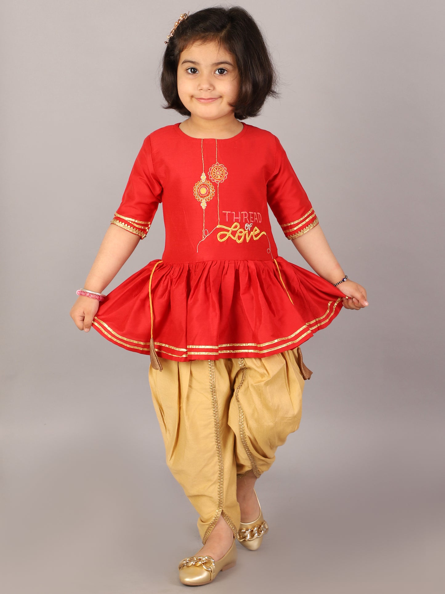 Thread of Love peplum kurta with Dhoti set