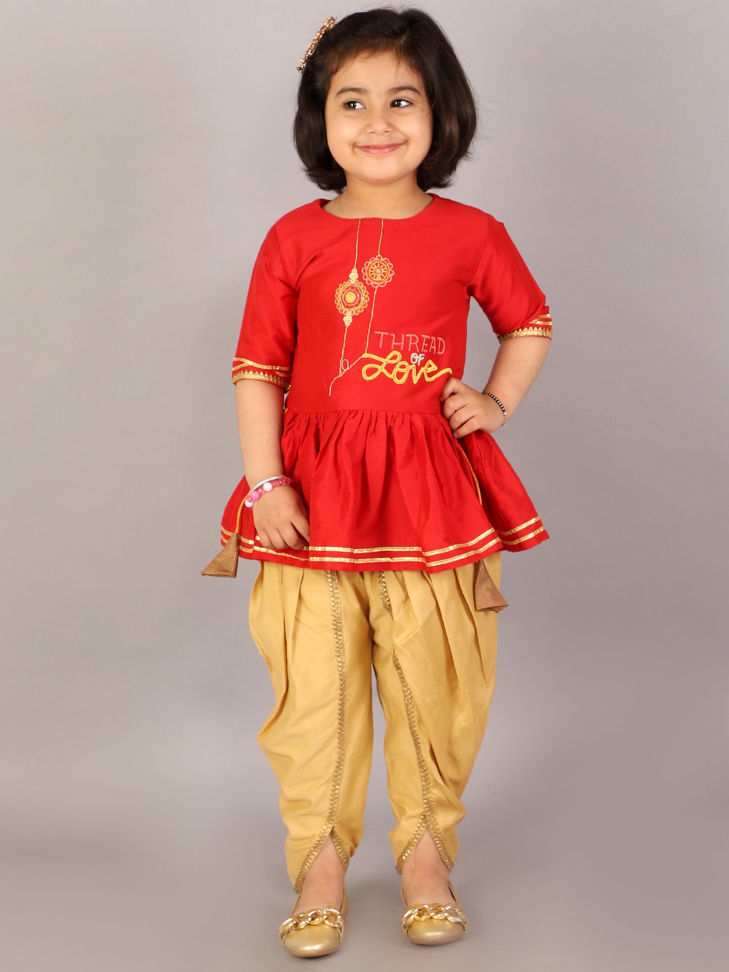 Thread of Love peplum kurta with Dhoti set
