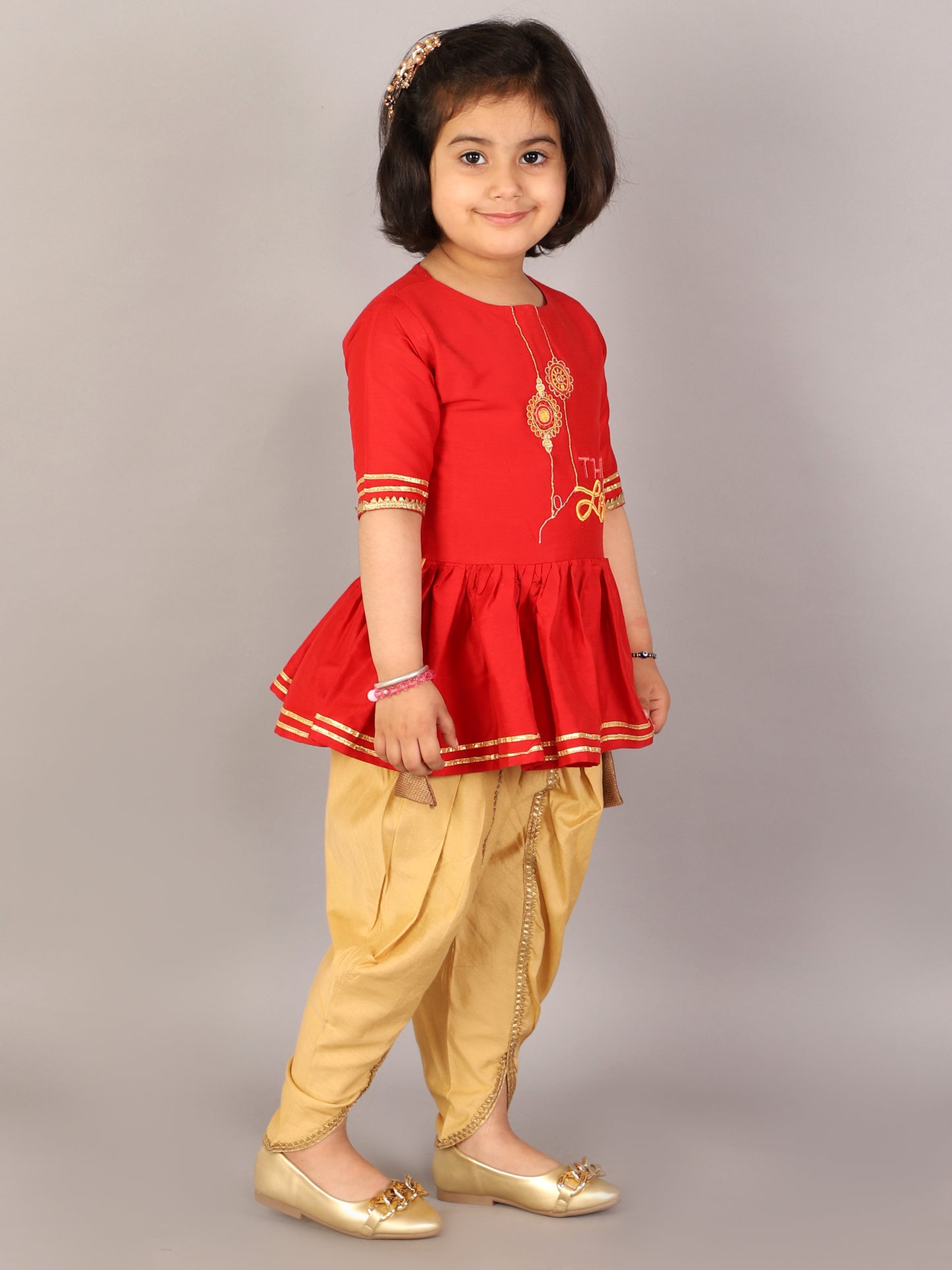 Thread of Love peplum kurta with Dhoti set