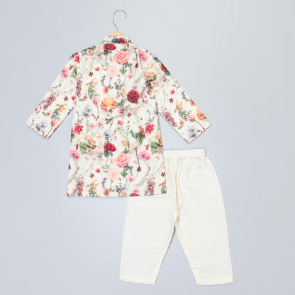 Mulitcolor Floral Printed Kurta Pyjama set
