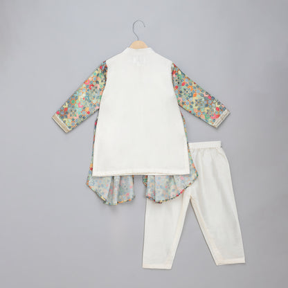 Kaliedoscope pleated Ethnic kurta set
