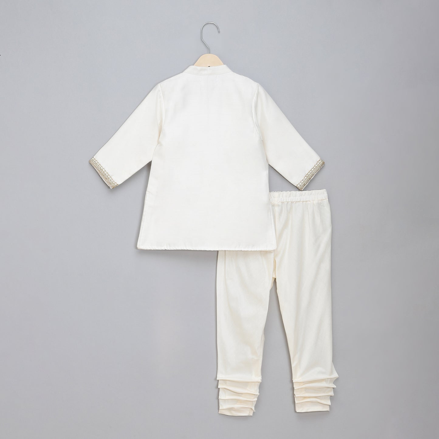 Off white bandhgala embroidery set with Churidars