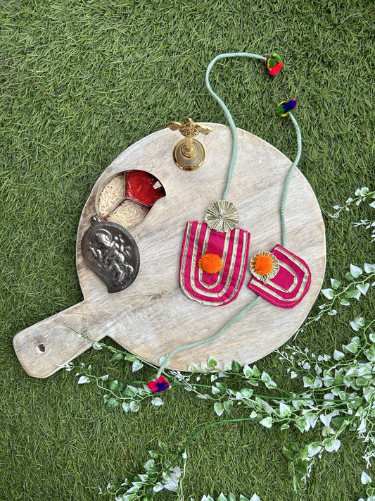 Fuschia Pink Fabric Rakhi
