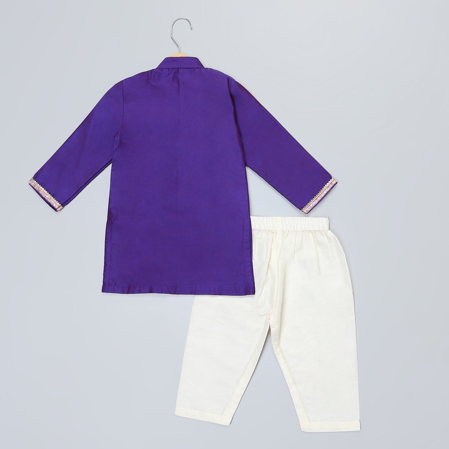 Purple Kurta with yoke embroidery kurta pyjama set