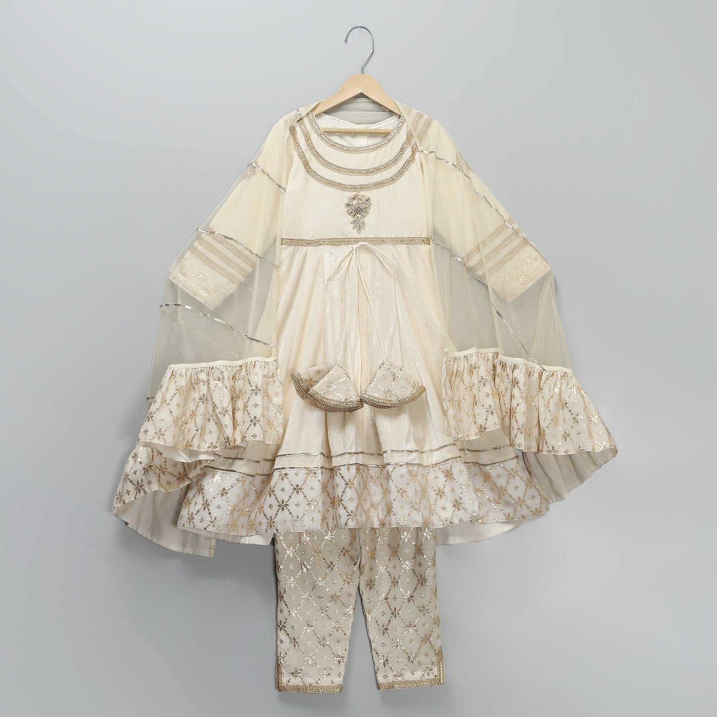 Off white color anarkali set with duppata (Sale)