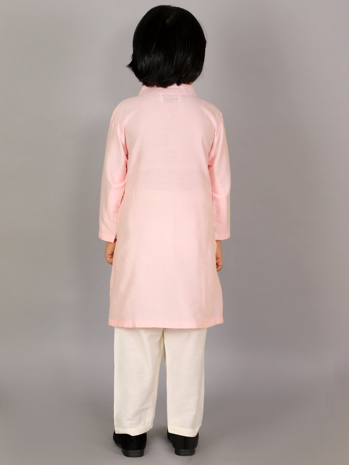 Pastel Pink Kurta with Attached Jacket and Pyjama