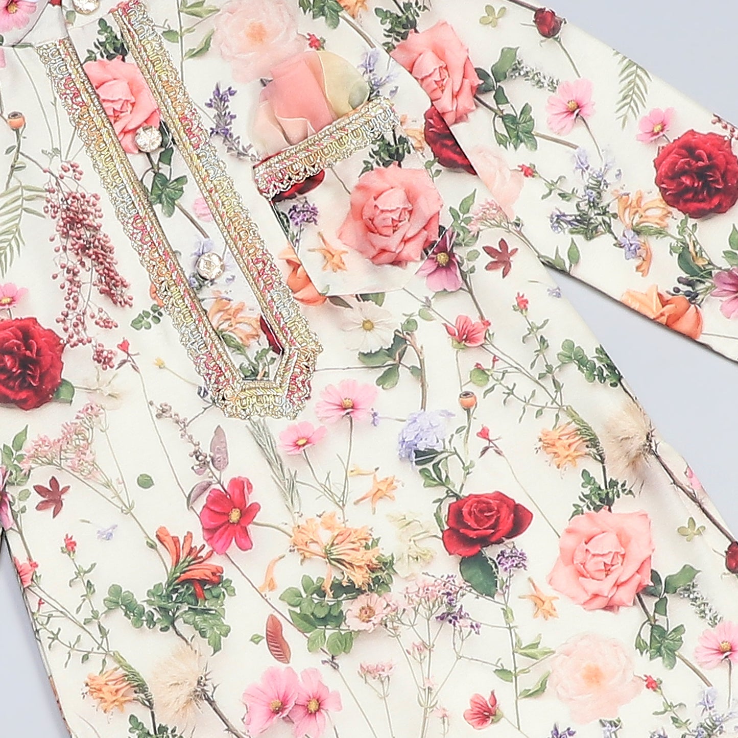 Mulitcolor Floral Printed Kurta Pyjama set