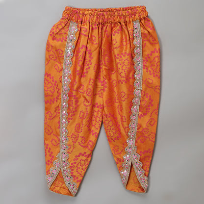 Off white bandhini angrakha printed Dhoti set