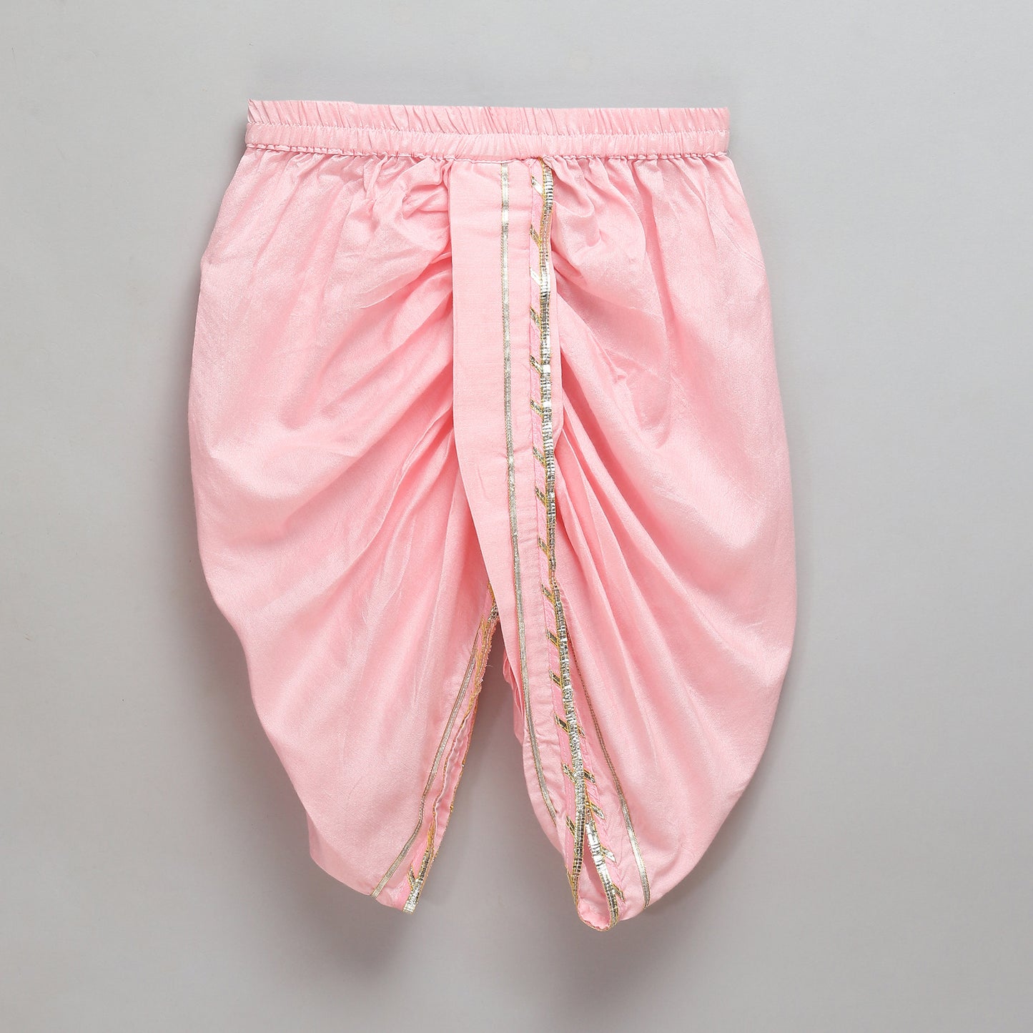 Off white / baby pink lotus Print Kurta Dhoti set