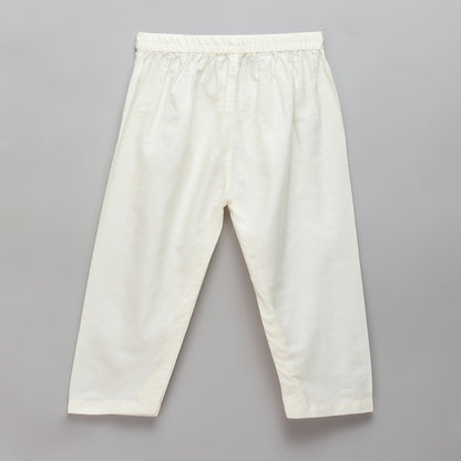 Offwhite multi zari panelled kurta Pyjama
