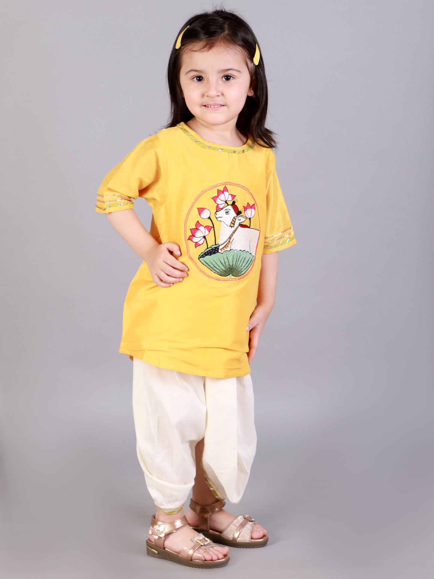 Pichwai embroidered Kurta Dhoti