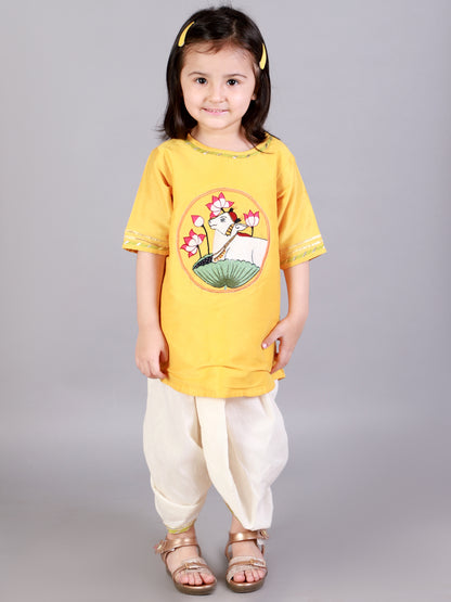 Pichwai embroidered Kurta Dhoti