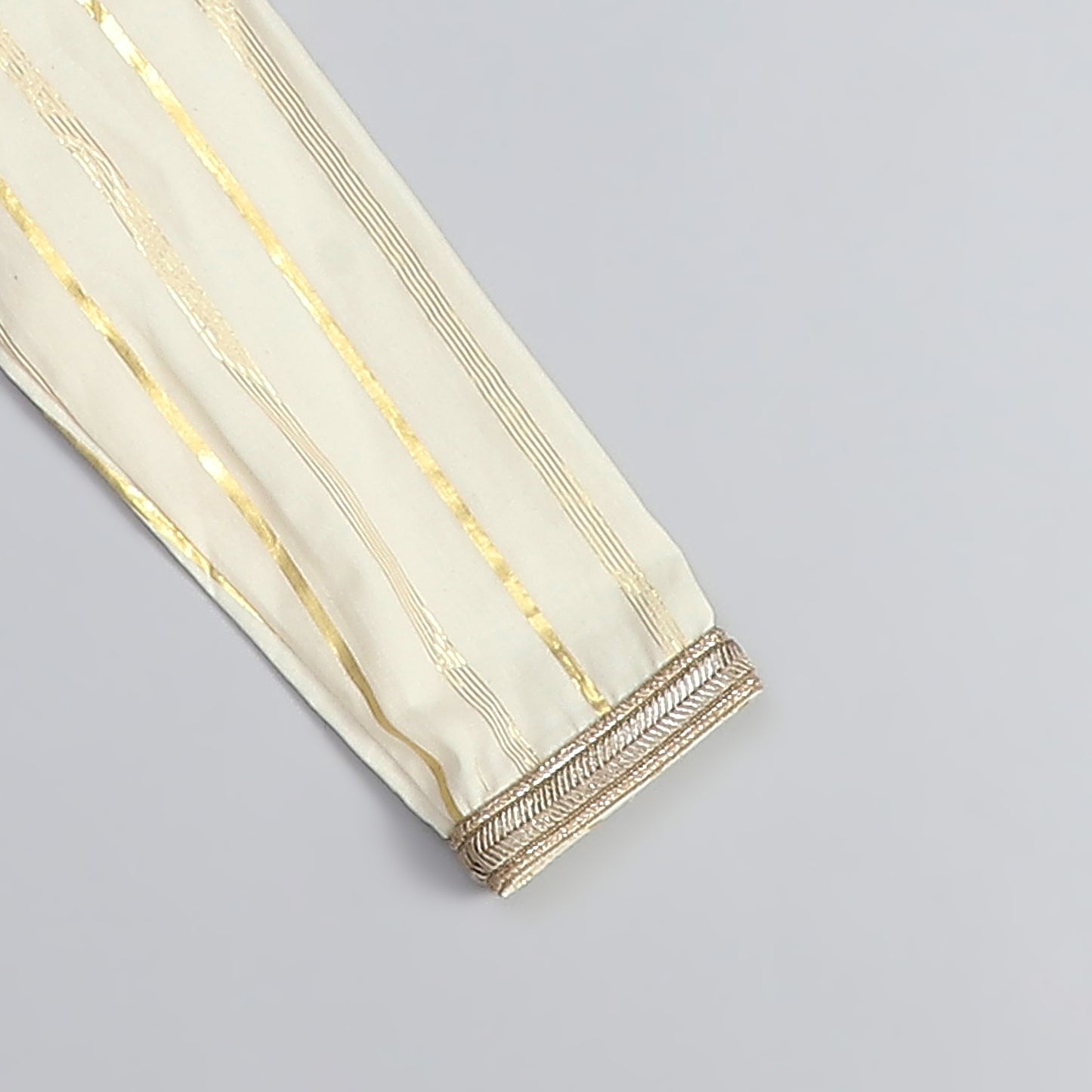 off white   kurta with multi colorAttached Jacket and Pyjama