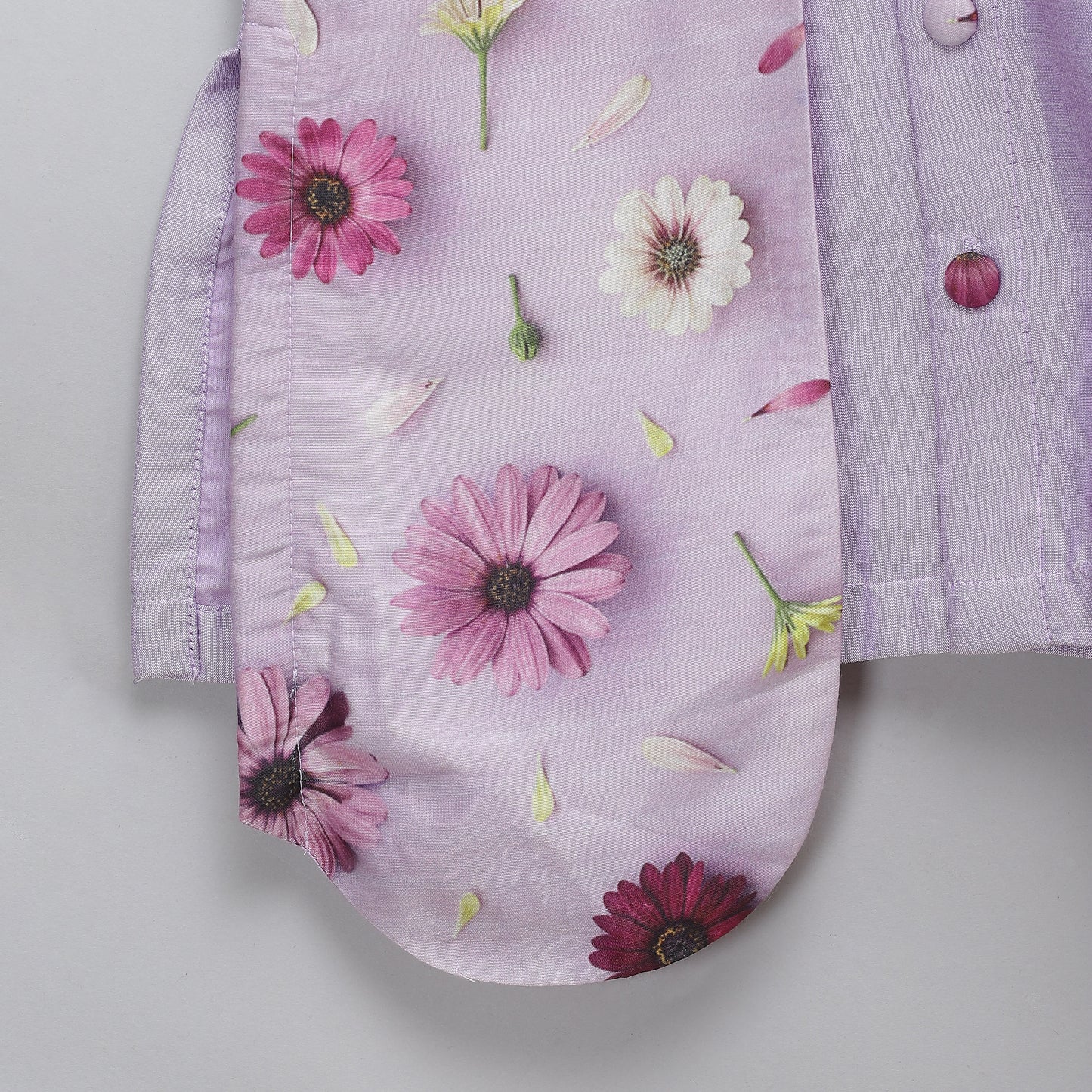 Lilac floral printed  kurta pyjama set