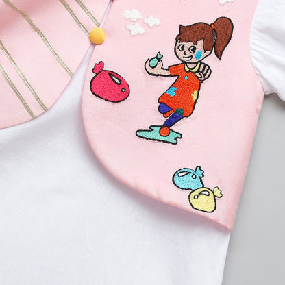 Holi Hai Girl Embroidered  Kurta Pyjama set
