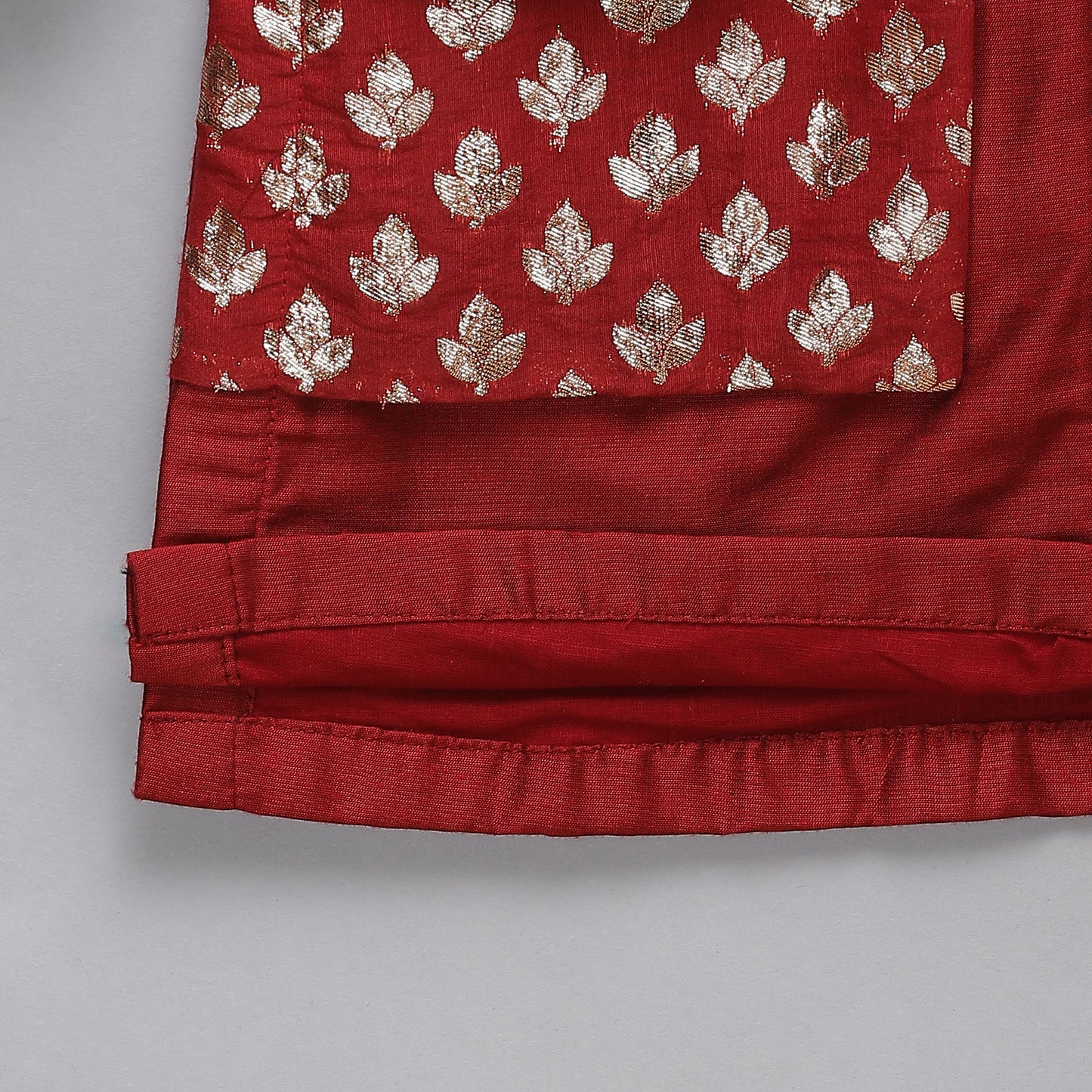 Maroon chanderi panel kurta Pyjama set