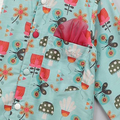 Green Bee printed kurta Pyjama set