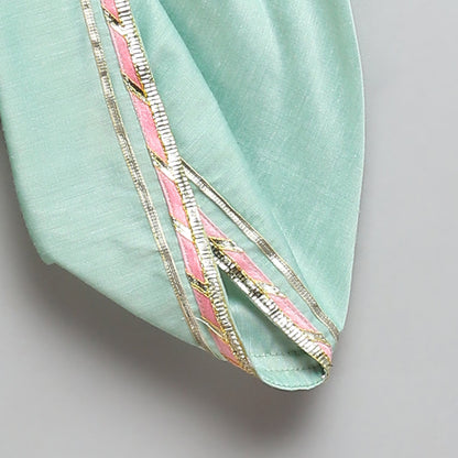 Mint Green lotus Print Kurta Dhoti set -1