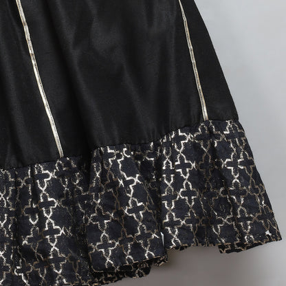 Black chanderi off shoulder lehnga set (Sale)