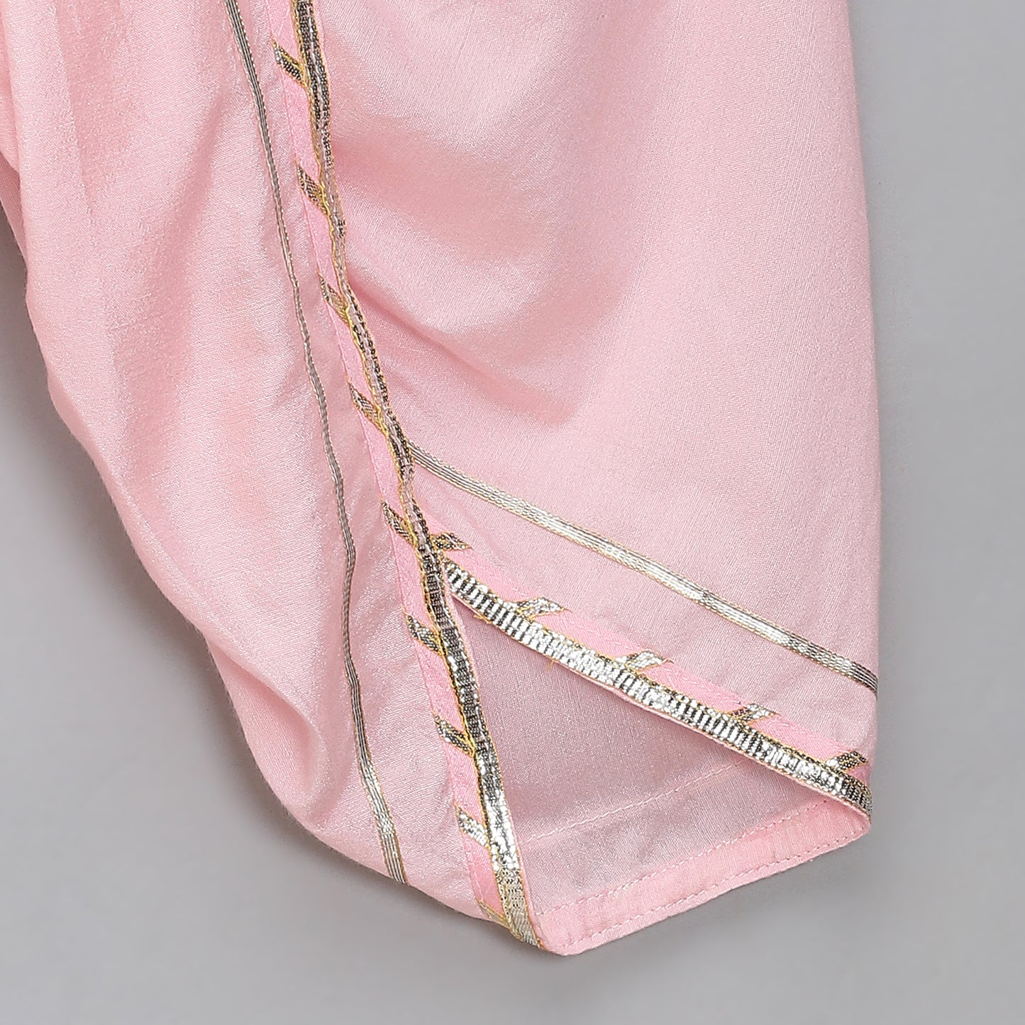 Black Pink Lotus print Angrakha dhoti set