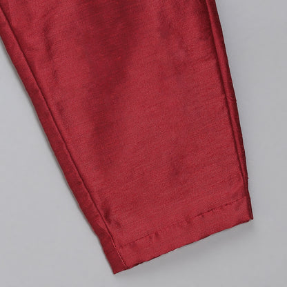 Maroon Velvet bandhgala embroidery set