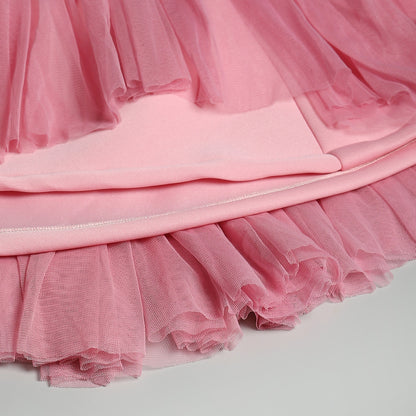 PINK SEQUINS BARBIE PEPLUM DRESS