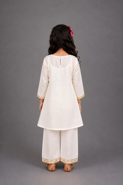 Happy Holi Yoke Embroidered Kurta Pyjama
