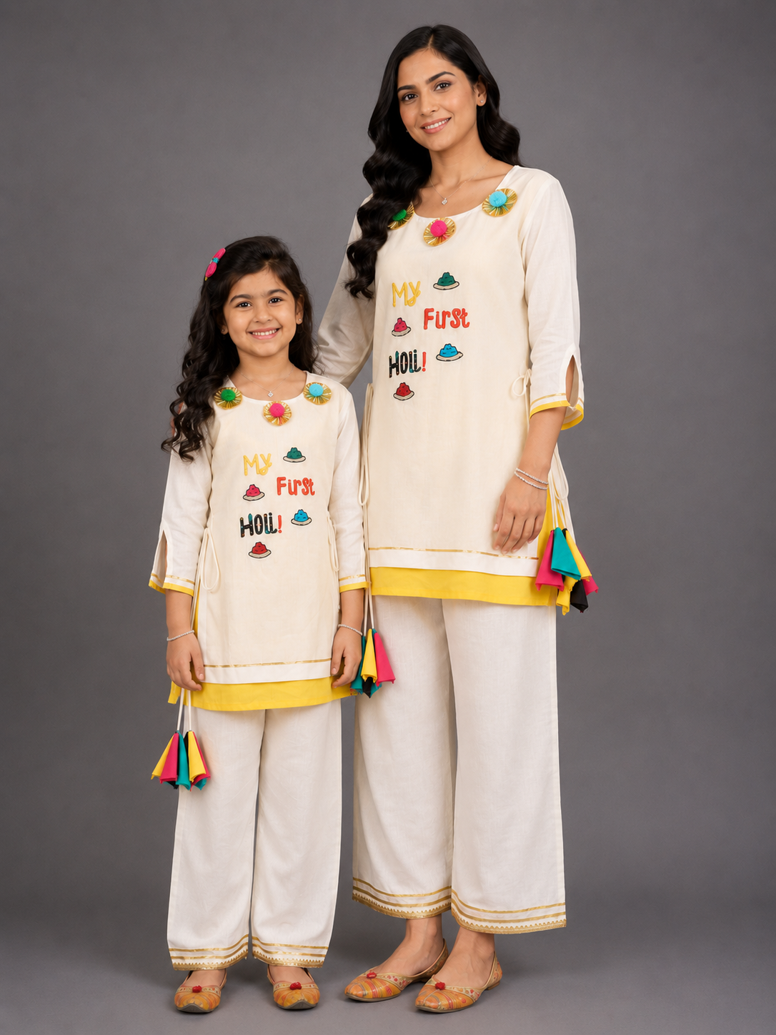 My First Holi Embroidered Kurta Pyjama