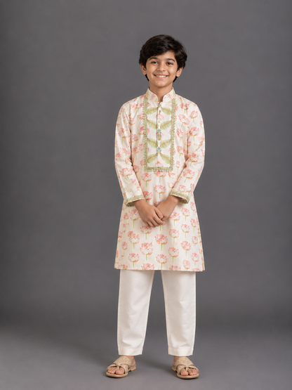 Lotus Printed Kurta with bottoms