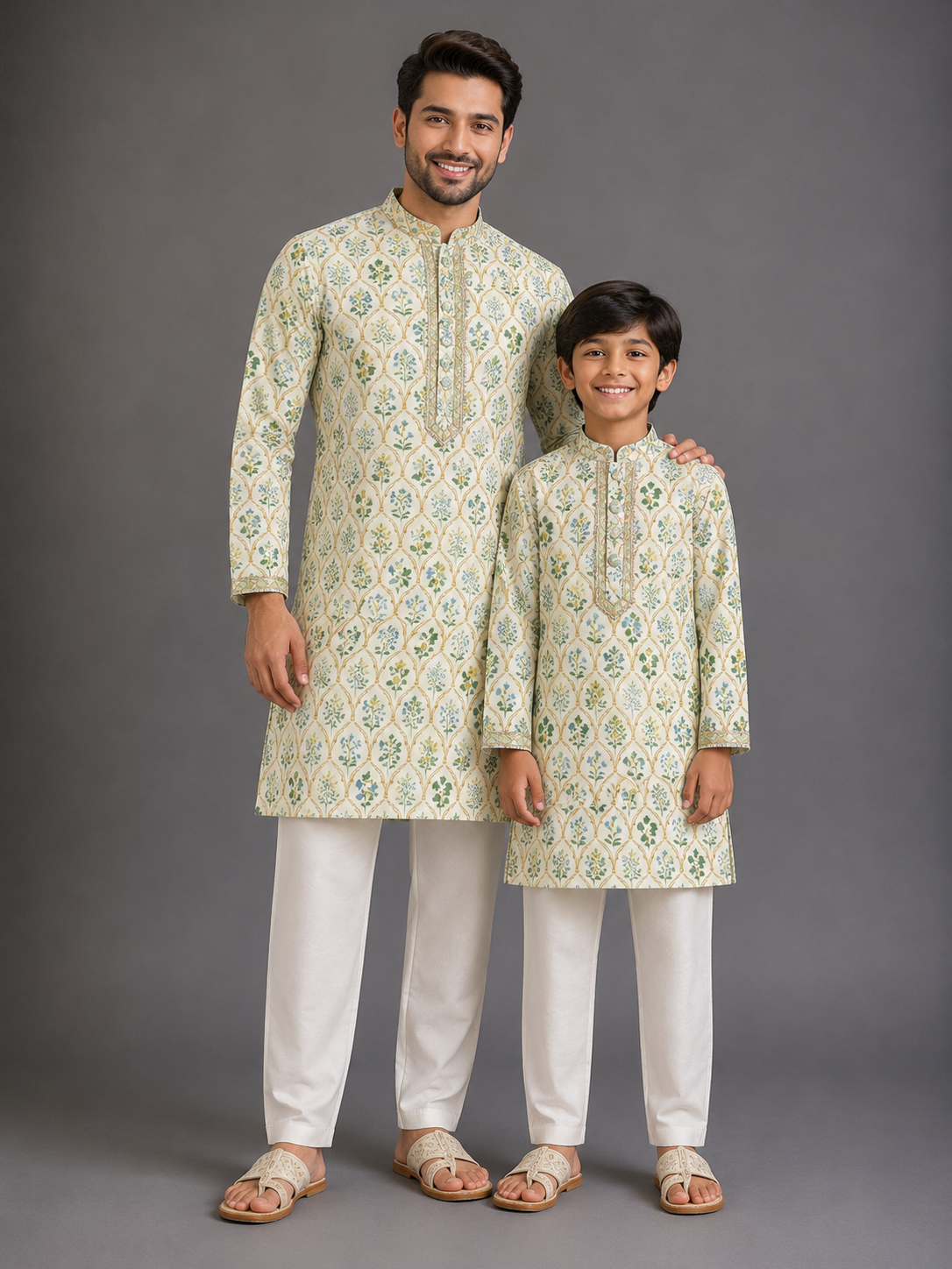 Off white Kurta with Chanderi hem finishings