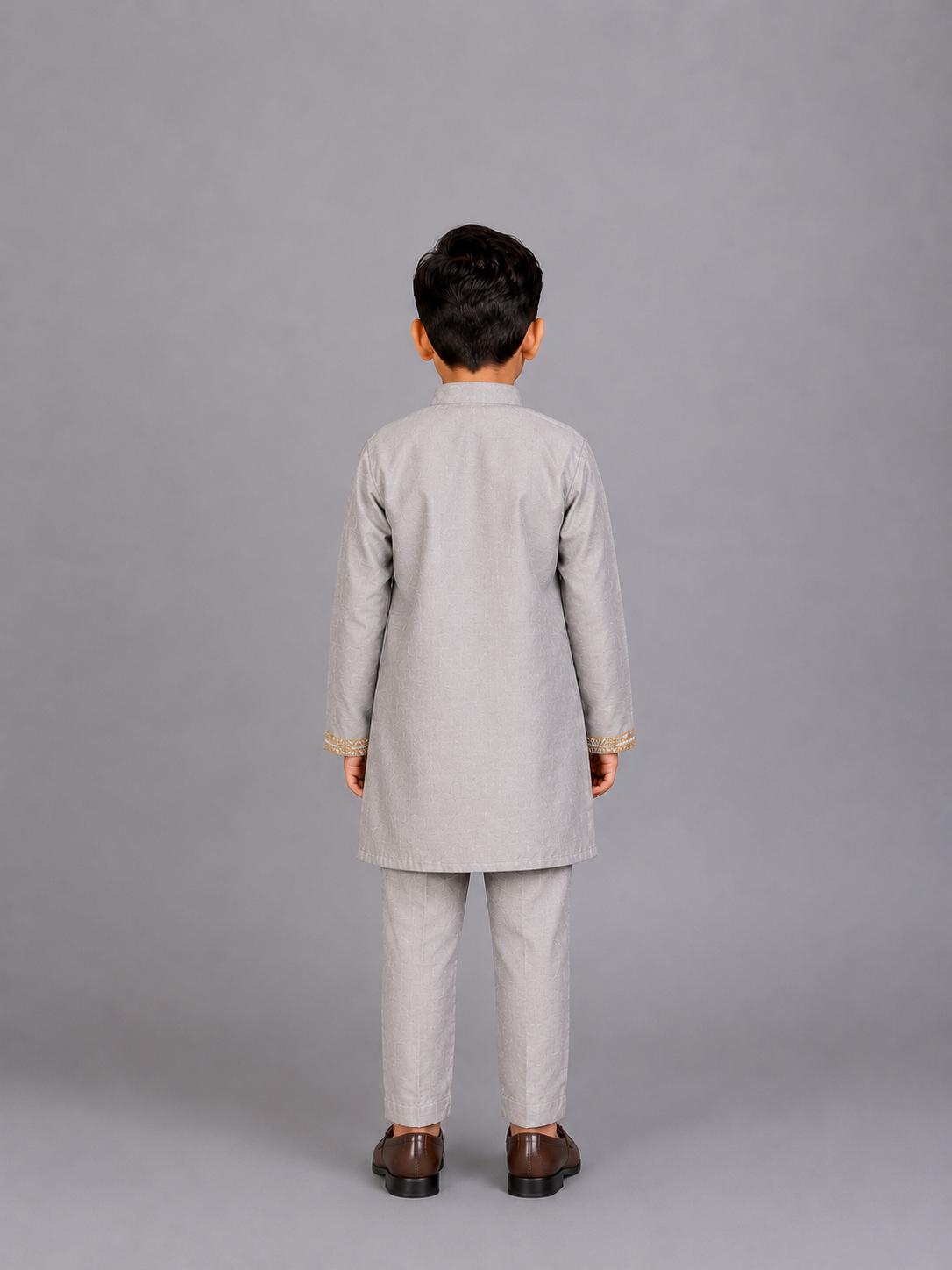 Grey Bandhgala set with trousers